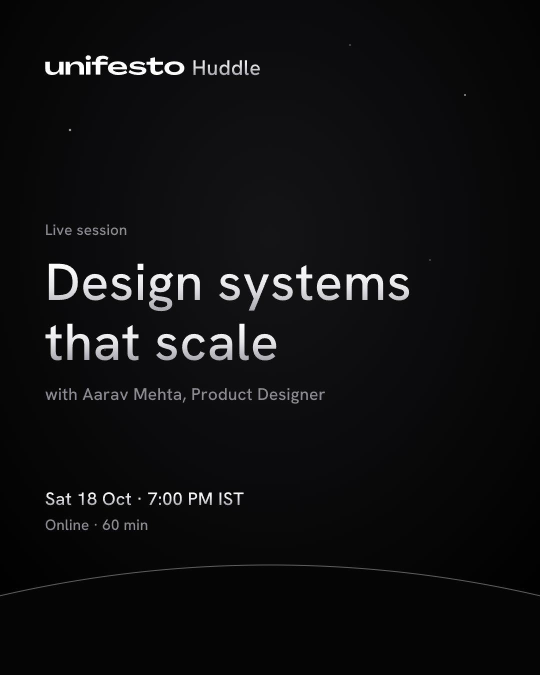 Sample poster with Unifesto Huddle: Masthead: lockup top left