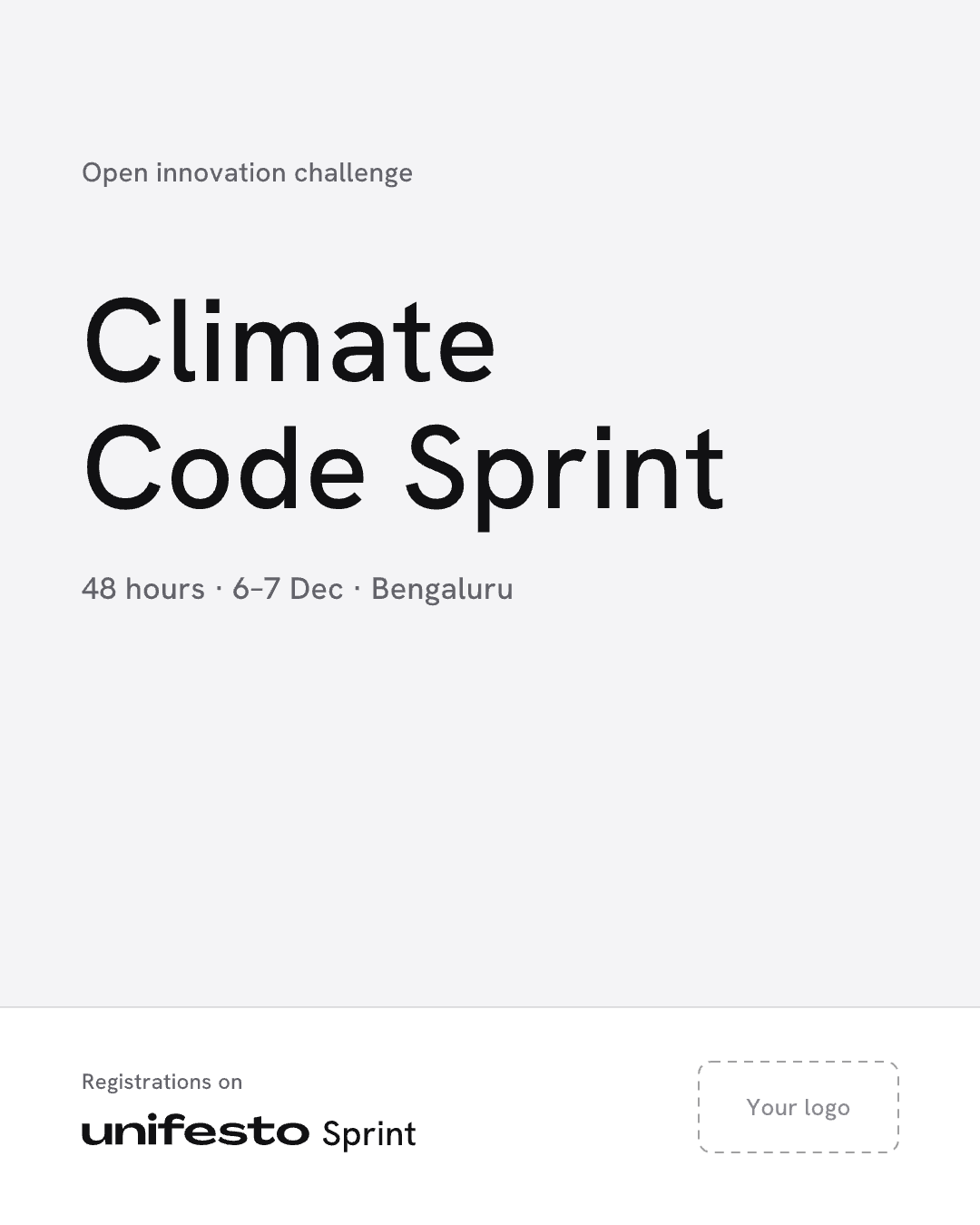 Sample poster with Unifesto Sprint: Light: lockup in the footer strip