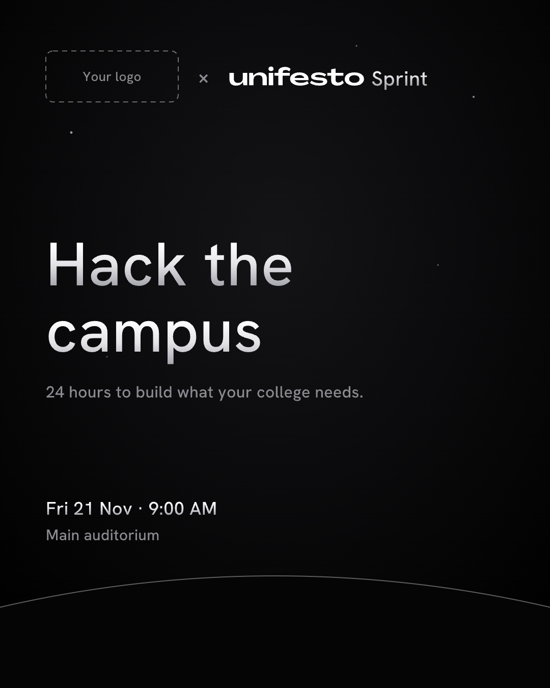 Sample poster with Unifesto Sprint: Co-brand: your logo × Sprint